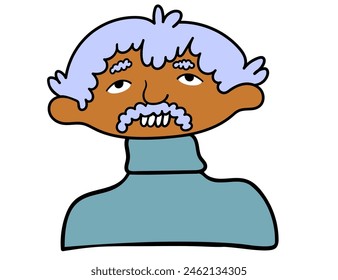 character portrait in doodle style in vector. line art for avatar design sticker coloring postcard poster print