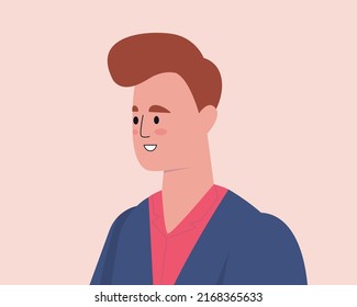 Character portrait illustration. Avatars of man. Vector illustration in a flat style