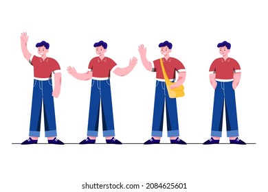 Character Poses Illustration concept. Flat illustration isolated on white background