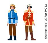 character prince vector. fantasy beautiful, kid drawing, boy print character prince character. people flat cartoon illustration