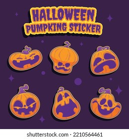 character pumpkin halloween with options gestur