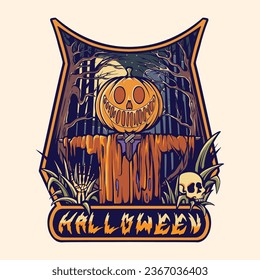 character pumpkin monster vector art