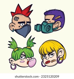 	
character punk rock vector art