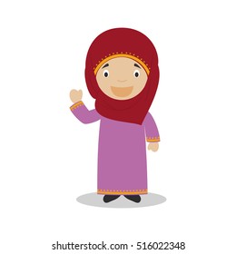 Character from Qatar dressed in the traditional way Vector Illustration. Kids of the World Collection.