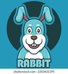 character rabbit head cute minimalistic icon logo mascot design