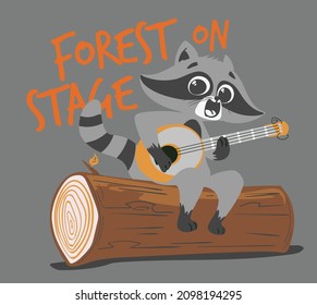 the character of the raccoon who plays the guitar