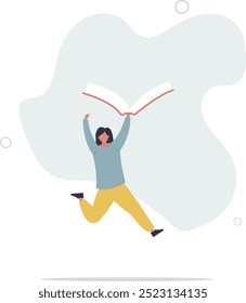 character reading a book.flat design with people.