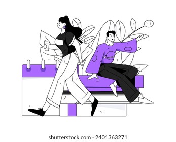 Character reading quietly vector concept operation hand drawn illustration
