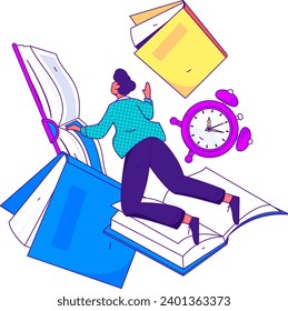 Ilustración dibujada a mano del concepto de vector de lectura de caracteres silenciosa
