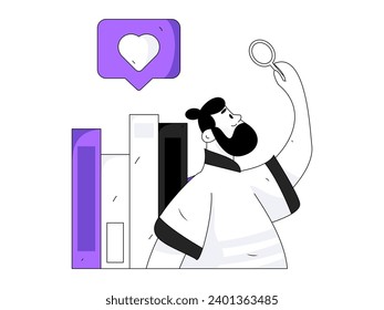 Ilustración dibujada a mano del concepto de vector de lectura de caracteres silenciosa
