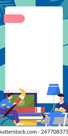 Character reading quietly vector concept operation hand drawn illustration
