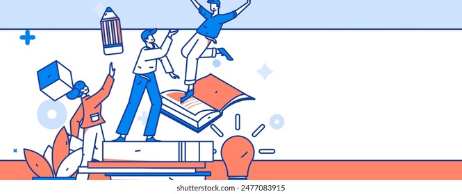 Character reading quietly vector concept operation hand drawn illustration
