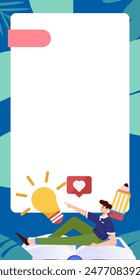 Character reading quietly vector concept operation hand drawn illustration
