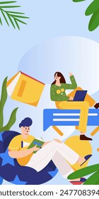 Zeichenlesen leise Vektorgrafik Konzept Bedienung Handgezeichnete Illustration
