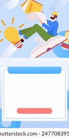 Character reading quietly vector concept operation hand drawn illustration
