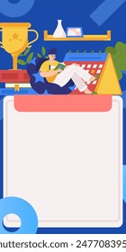 Character reading quietly vector concept operation hand drawn illustration
