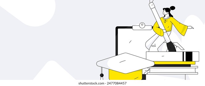 Character reading quietly vector concept operation hand drawn illustration
