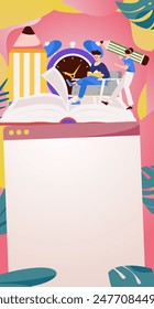 Character reading quietly vector concept operation hand drawn illustration
