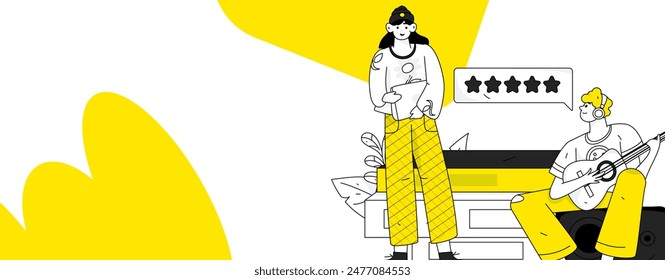 Character reading quietly vector concept operation hand drawn illustration

