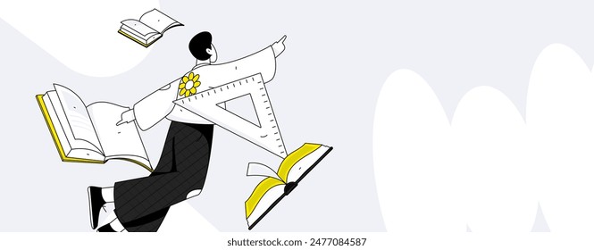 Character reading quietly vector concept operation hand drawn illustration
