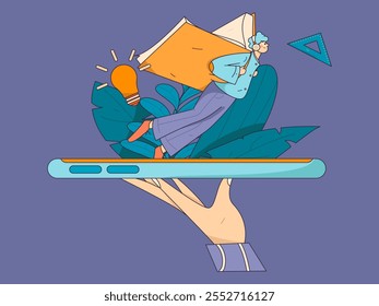 Zeichenlesen leise Vektorkonzept Operation handgezeichnete Illustration
