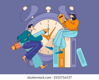 Character reading quietly vector concept operation hand drawn illustration
