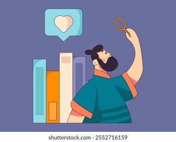 Zeichenlesen leise Vektorkonzept Operation handgezeichnete Illustration
