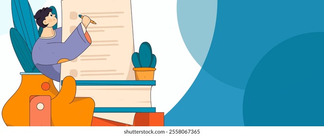 Character reading quietly vector concept operation hand drawn illustration
