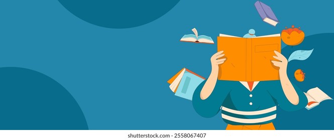 Character reading quietly vector concept operation hand drawn illustration
