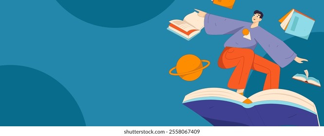 Character reading quietly vector concept operation hand drawn illustration
