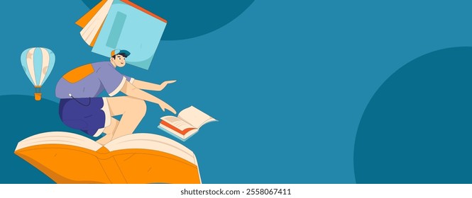 Character reading quietly vector concept operation hand drawn illustration
