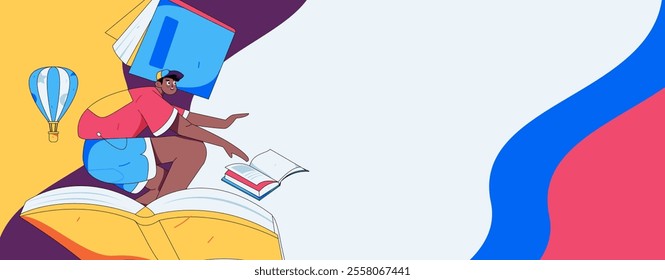 Character reading quietly vector concept operation hand drawn illustration
