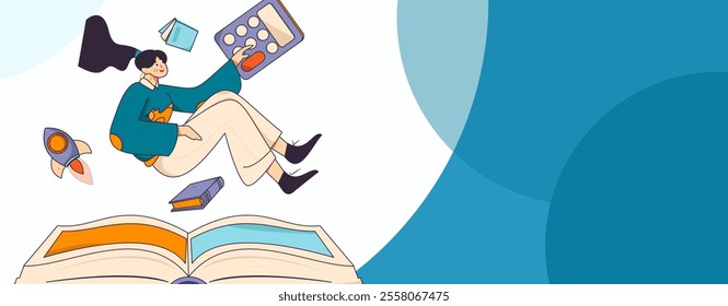 Character reading quietly vector concept operation hand drawn illustration
