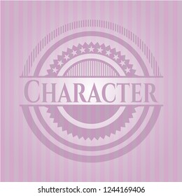 Character realistic pink emblem