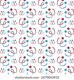 Character reasonable trendy multicolor repeating pattern vector illustration design