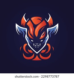 A character with a red and blue face and horns.