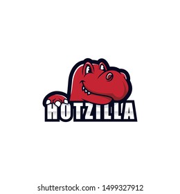 character A red dinosaur with e sport style.