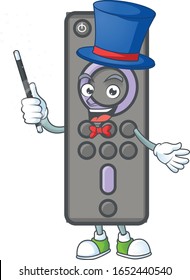 A character of remote control TV performance as a Magician