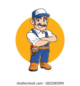 character repairman logo mascot template