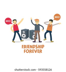 Character representing friendship forever theme