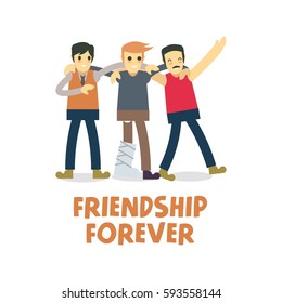 Character representing friendship forever theme