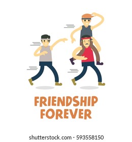 Character representing friendship forever theme