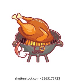 Character of roasted chicken. For tshirt or sticker
