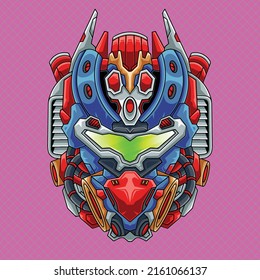 Character robot head illustration design