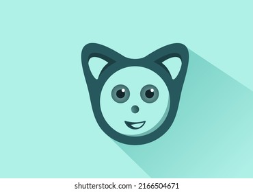 Character robotics face with smile icon