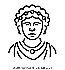 A character from roman mythology, line style icon 