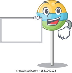 character round lollipop with board cartoon shape
