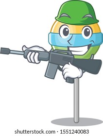 character round lollipop cartoon shape with army