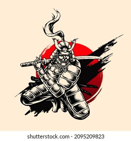 character samurai japan illustration vector