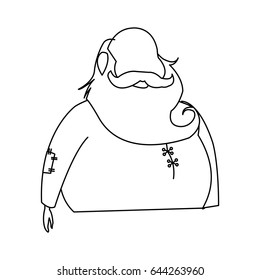 character santa claus christmas outline